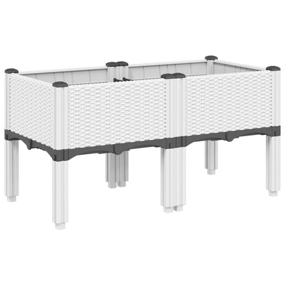 Fioriera da Giardino con Gambe Bianco 80x40x42 cm in PP | homemem39
