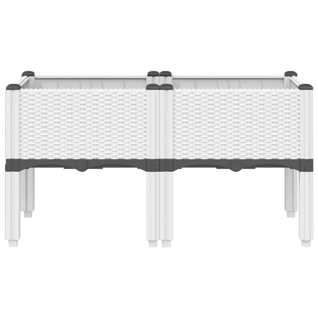 Fioriera da Giardino con Gambe Bianco 80x40x42 cm in PP | homemem39