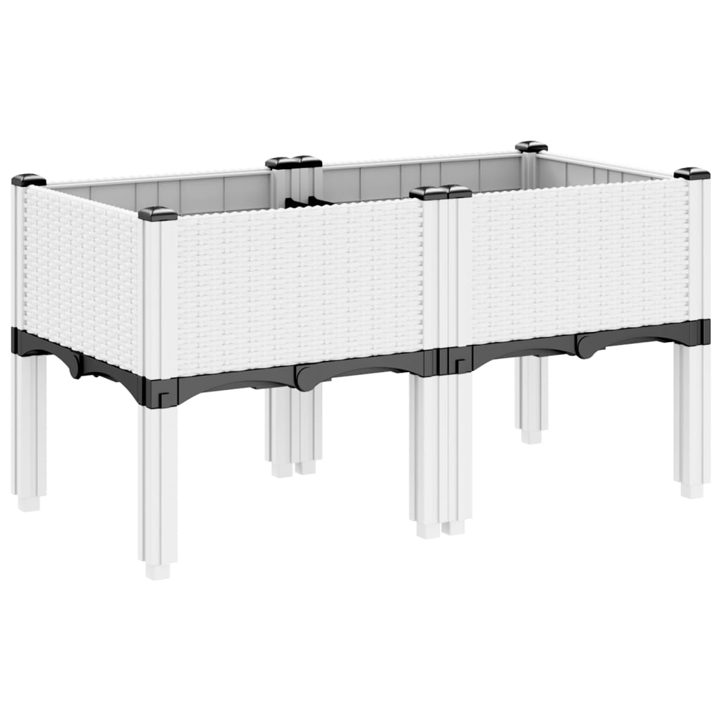 Fioriera da Giardino con Gambe Bianco 80x40x42 cm in PP | homemem39
