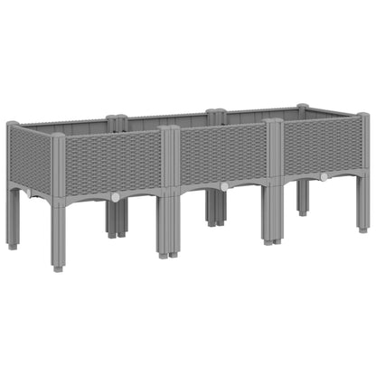 Fioriera da Giardino con Gambe Grigio Chiaro 120x40x42 cm in PP | homemem39
