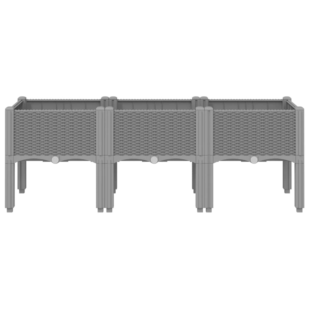 Fioriera da Giardino con Gambe Grigio Chiaro 120x40x42 cm in PP | homemem39