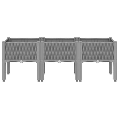 Fioriera da Giardino con Gambe Grigio Chiaro 120x40x42 cm in PP | homemem39