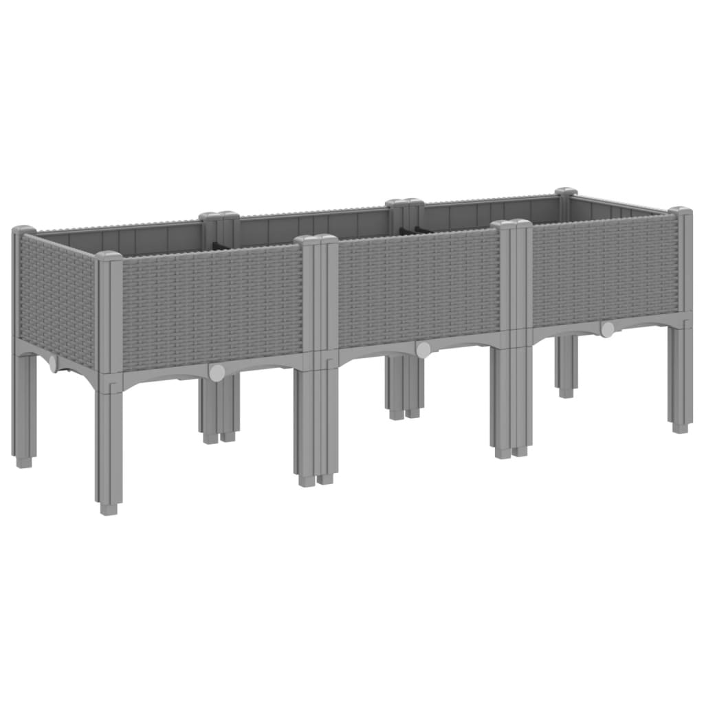 Fioriera da Giardino con Gambe Grigio Chiaro 120x40x42 cm in PP | homemem39