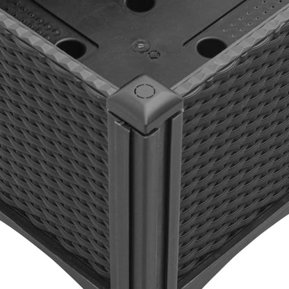 Fioriera da Giardino con Gambe Nera 120x40x42 cm in PP | homemem39