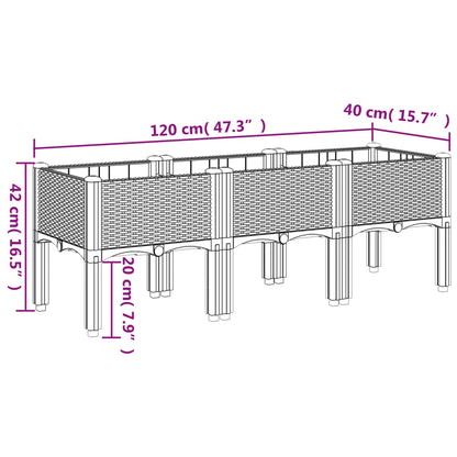 Fioriera da Giardino con Gambe Nera 120x40x42 cm in PP | homemem39
