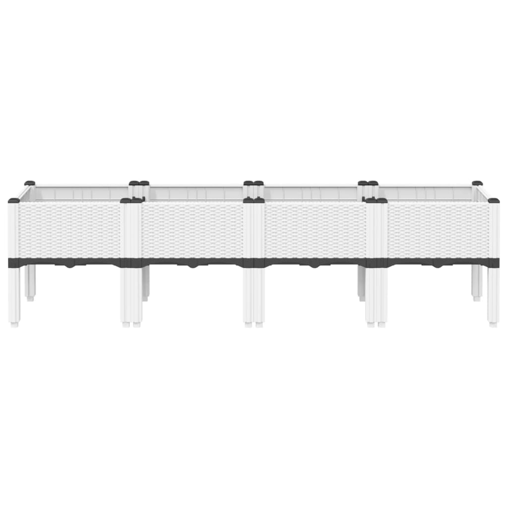 Fioriera da Giardino con Gambe Bianco 160x40x42 cm in PP | homemem39