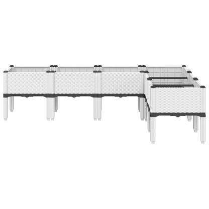 Fioriera da Giardino con Gambe Bianca 160x120x42 cm in PP