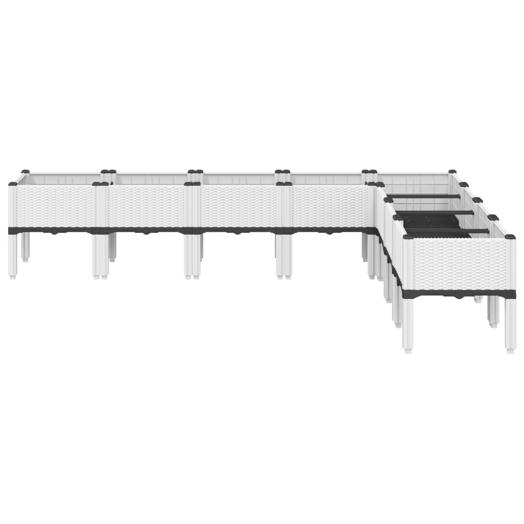 Fioriera da Giardino con Gambe Bianca 200x160x42 cm in PP | homemem39