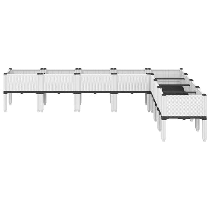 Fioriera da Giardino con Gambe Bianca 200x160x42 cm in PP | homemem39
