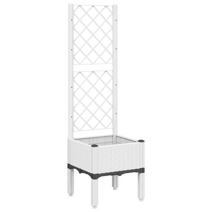 Fioriera da Giardino con Traliccio Bianco 40x40x142 cm in PP | homemem39