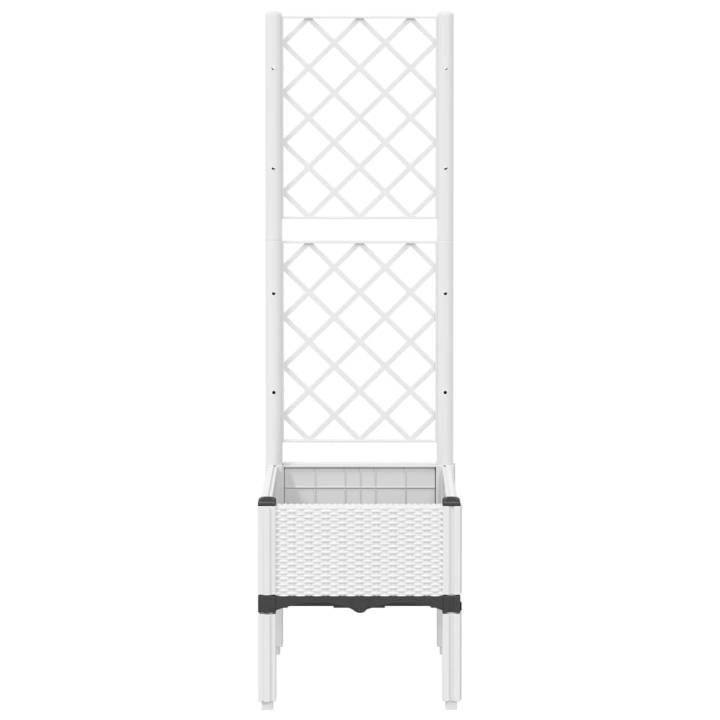 Fioriera da Giardino con Traliccio Bianco 40x40x142 cm in PP | homemem39