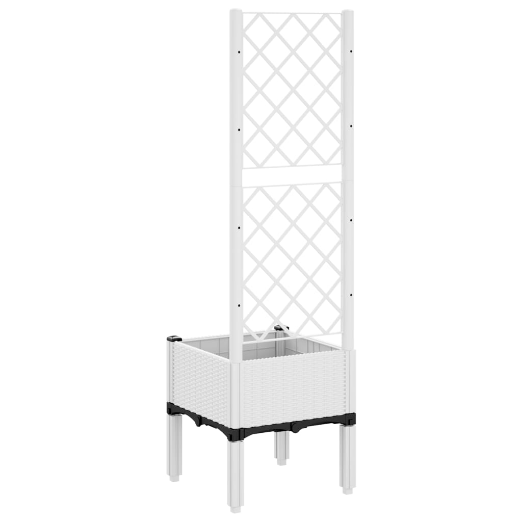 Fioriera da Giardino con Traliccio Bianco 40x40x142 cm in PP | homemem39