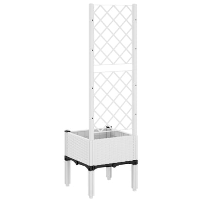 Fioriera da Giardino con Traliccio Bianco 40x40x142 cm in PP | homemem39