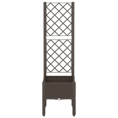 Fioriera da Giardino con Traliccio Marrone 40x40x142 cm in PP