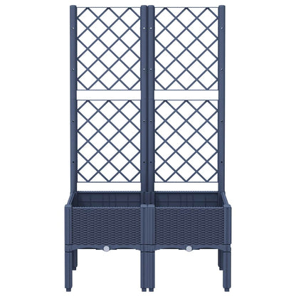 Fioriera Giardino con Traliccio Grigio Blu 80x40x142 cm PP