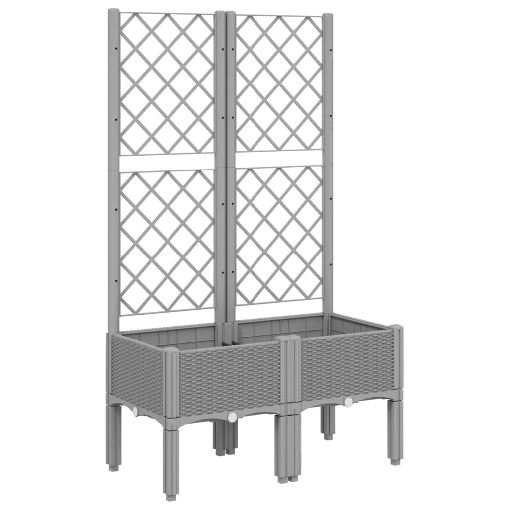Fioriera da Giardino con Graticcio Grigio Chiaro 80x40x142cm PP - homemem39