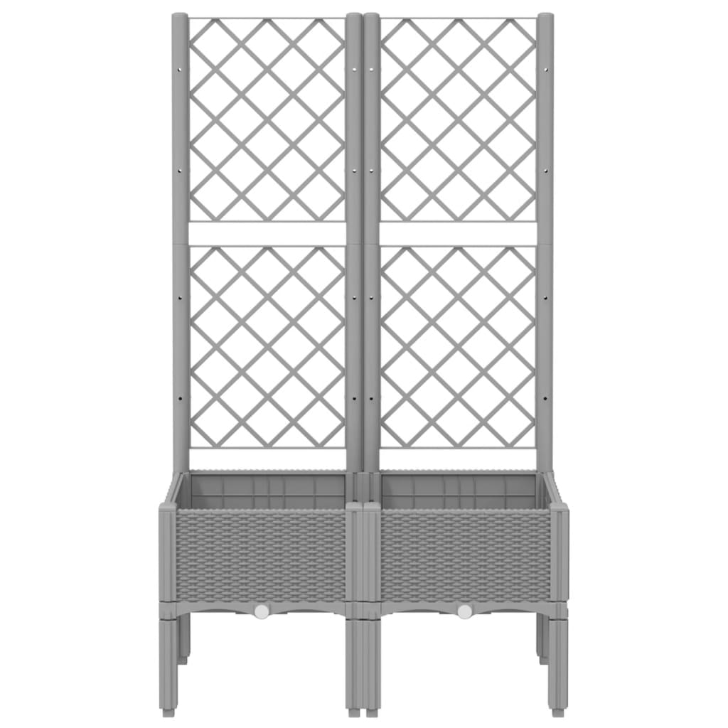 Fioriera da Giardino con Graticcio Grigio Chiaro 80x40x142cm PP - homemem39