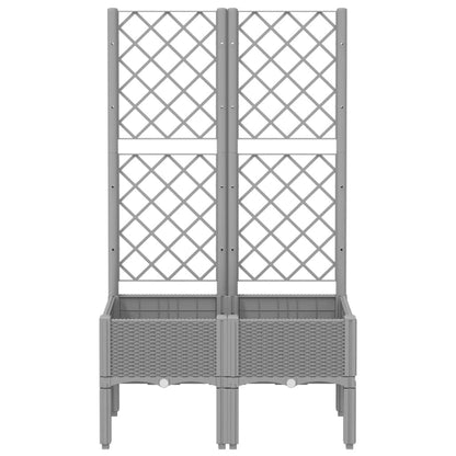 Fioriera da Giardino con Graticcio Grigio Chiaro 80x40x142cm PP - homemem39