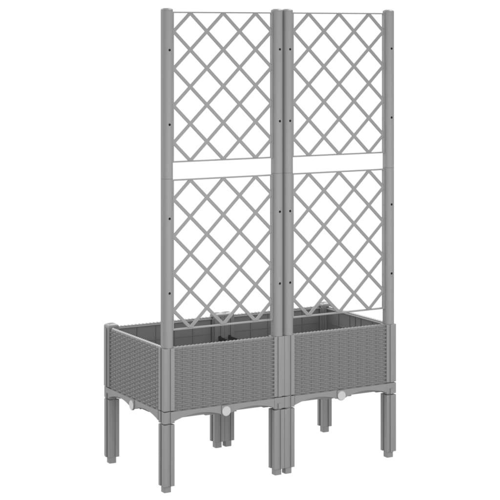Fioriera da Giardino con Graticcio Grigio Chiaro 80x40x142cm PP - homemem39
