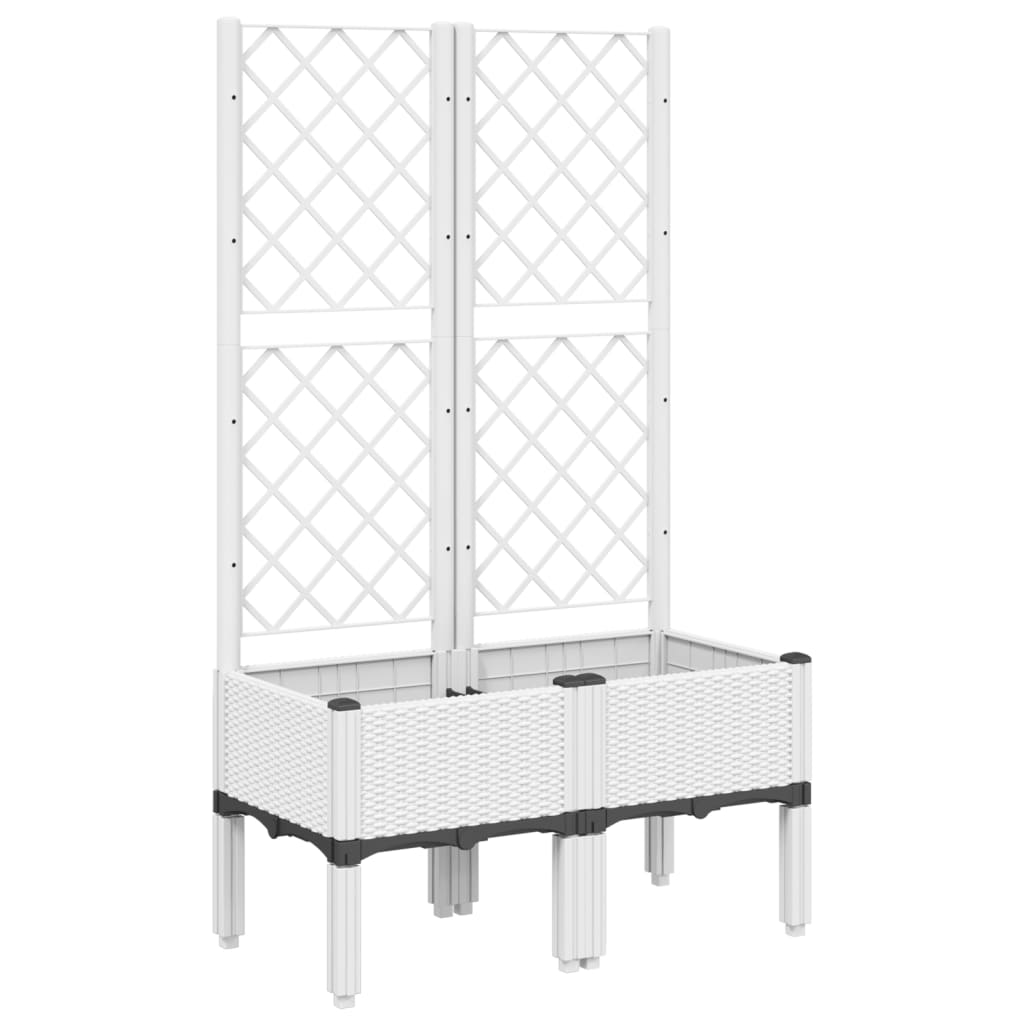 Fioriera da Giardino con Graticcio Bianco 80x40x142 cm PP - homemem39
