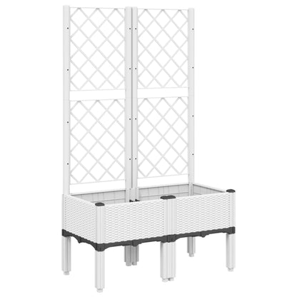 Fioriera da Giardino con Graticcio Bianco 80x40x142 cm PP - homemem39