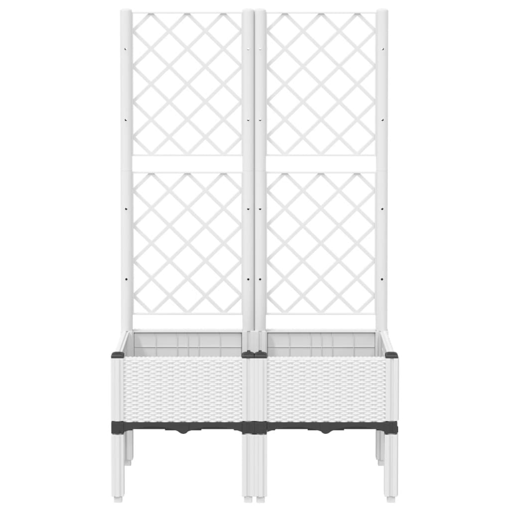 Fioriera da Giardino con Graticcio Bianco 80x40x142 cm PP - homemem39