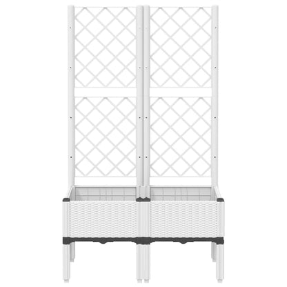 Fioriera da Giardino con Graticcio Bianco 80x40x142 cm PP - homemem39