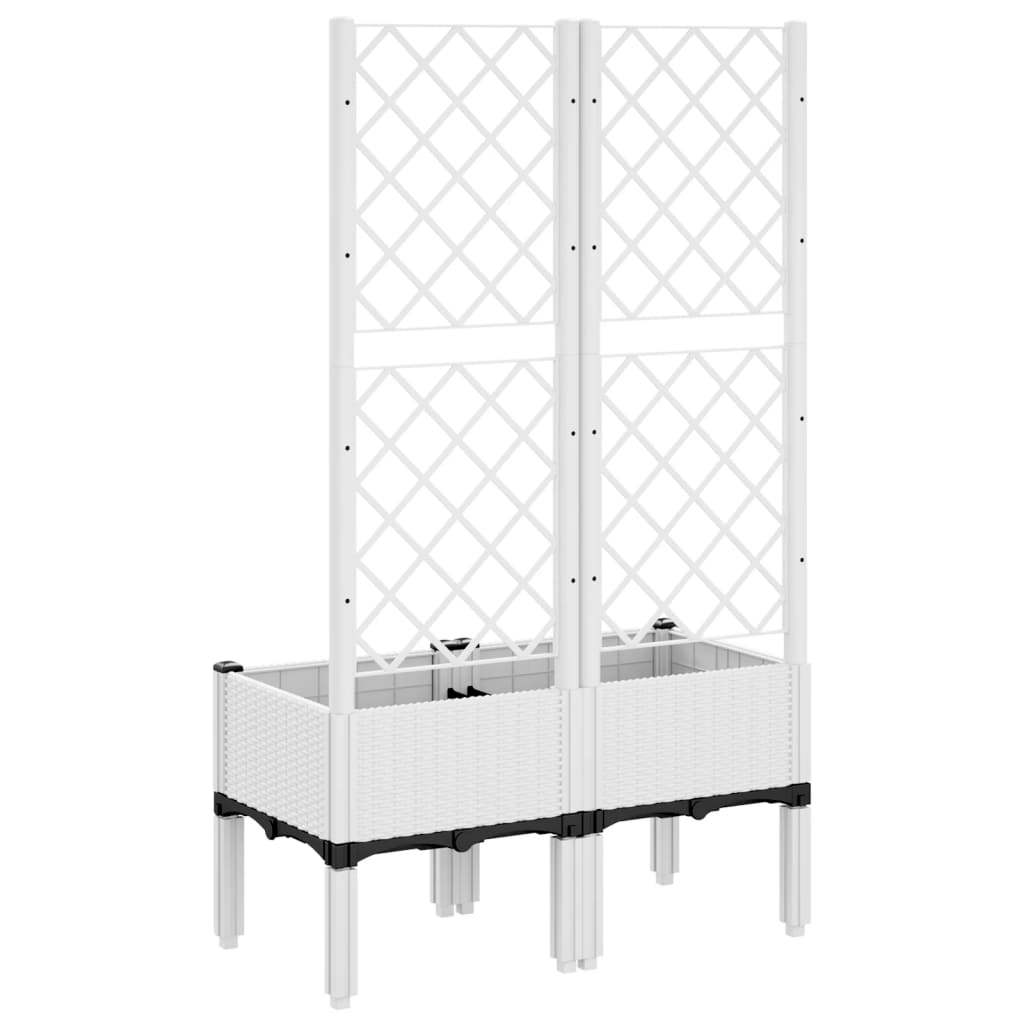 Fioriera da Giardino con Graticcio Bianco 80x40x142 cm PP - homemem39