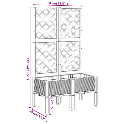 Fioriera da Giardino con Graticcio Bianco 80x40x142 cm PP - homemem39