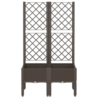 Fioriera da Giardino con Traliccio Marrone 80x40x142 cm in PP