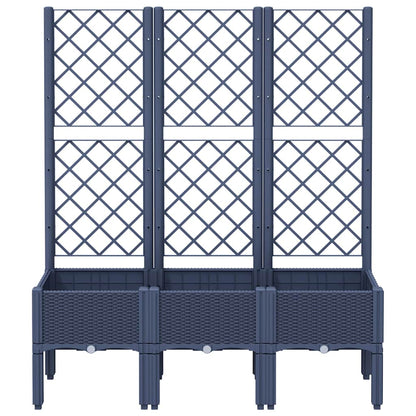 Fioriera Giardino con Traliccio Grigio Blu 120x40x142 cm PP