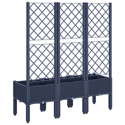 Fioriera Giardino con Traliccio Grigio Blu 120x40x142 cm PP