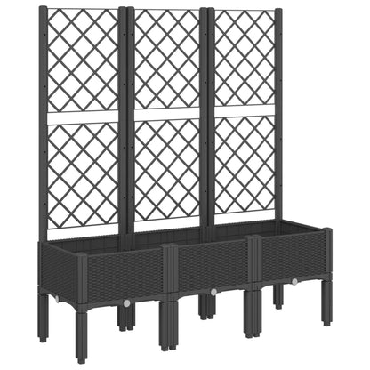 Fioriera da Giardino con Traliccio Nera 120x40x142 cm in PP | homemem39