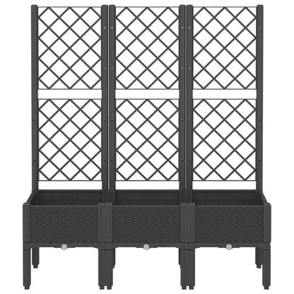 Fioriera da Giardino con Traliccio Nera 120x40x142 cm in PP | homemem39