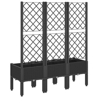Fioriera da Giardino con Traliccio Nera 120x40x142 cm in PP | homemem39