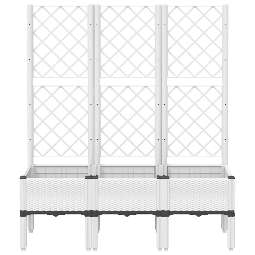 Fioriera da Giardino con Graticcio Bianco 120x40x142 cm PP