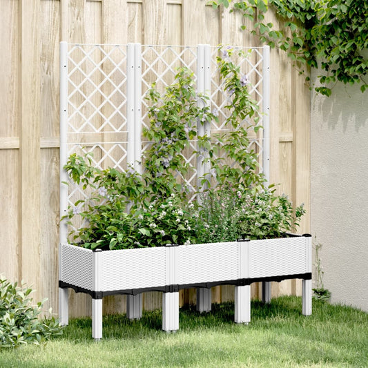 Fioriera da Giardino con Graticcio Bianco 120x40x142 cm PP - homemem39