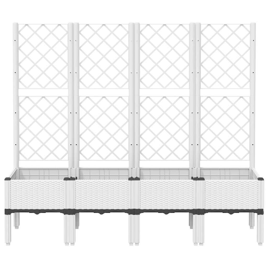 Fioriera da Giardino con Traliccio Bianco 160x40x142 cm in PP - homemem39