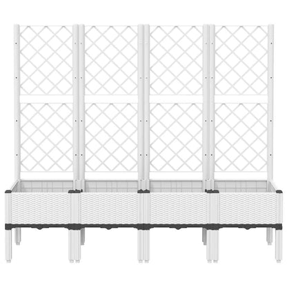 Fioriera da Giardino con Traliccio Bianco 160x40x142 cm in PP - homemem39