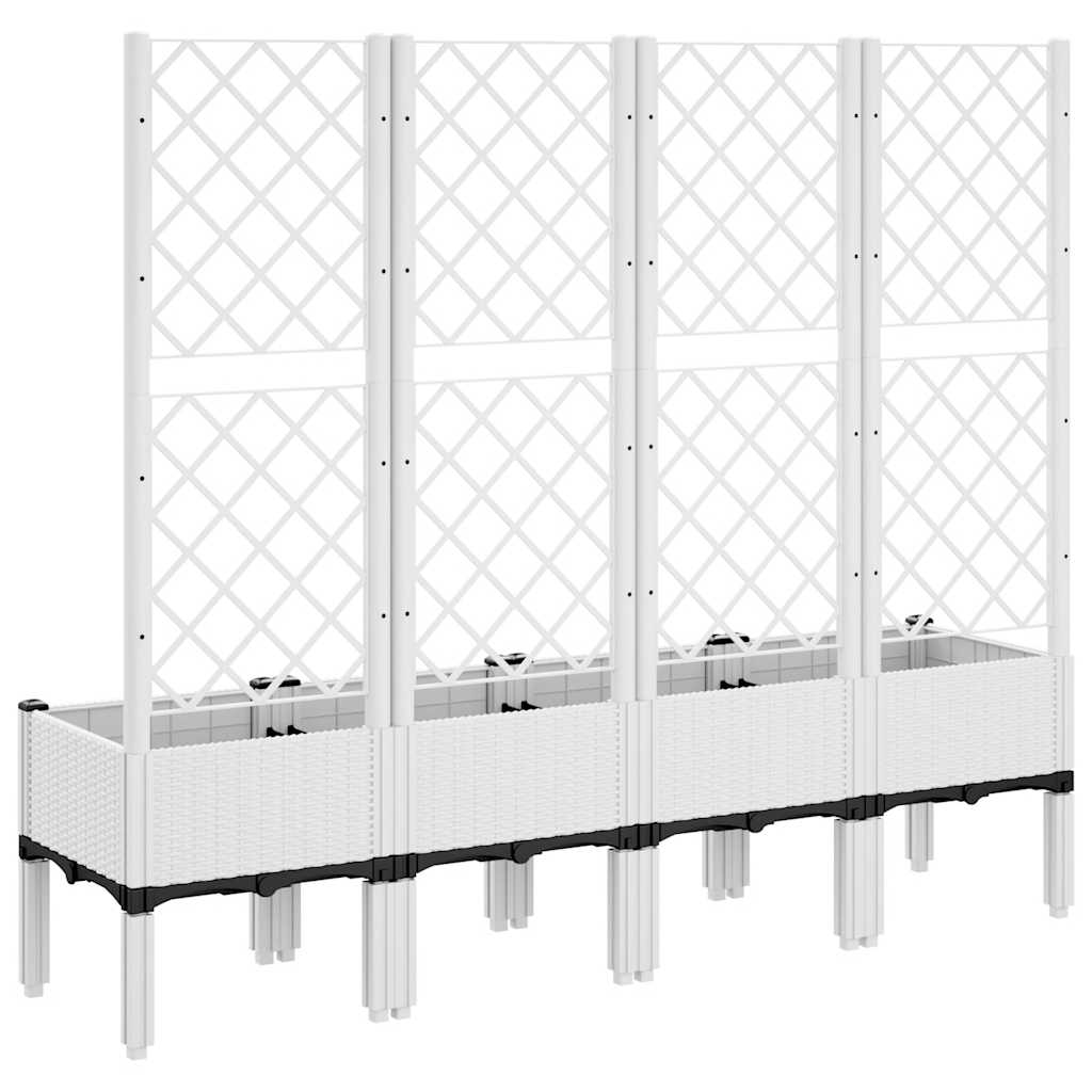 Fioriera da Giardino con Traliccio Bianco 160x40x142 cm in PP - homemem39