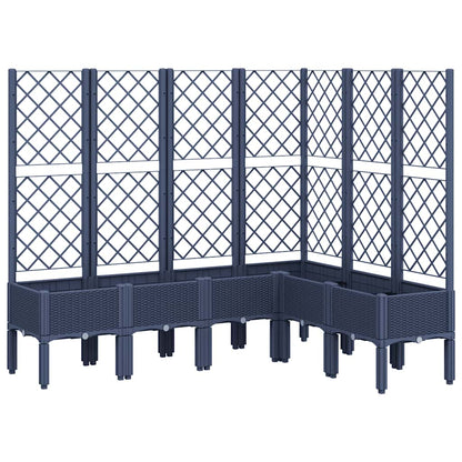 Fioriera Giardino con Graticcio Grigio Blu 160x120x142 cm PP