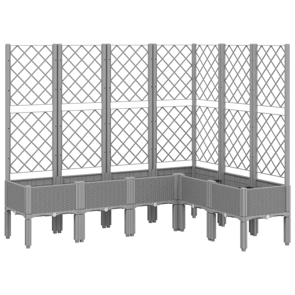 Fioriera Giardino con Graticcio Grigio Chiaro 160x120x142 cm PP