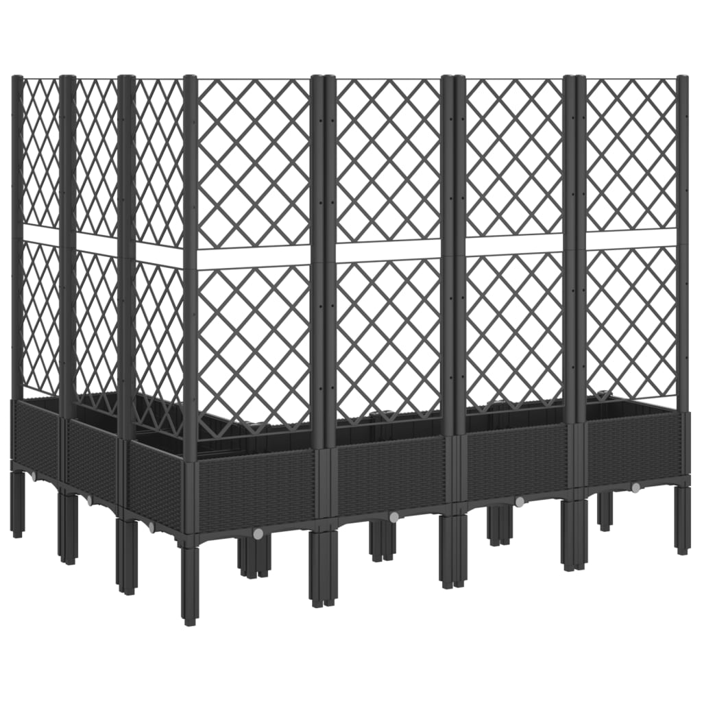 Fioriera da Giardino con Traliccio Nera 160x120x142 cm in PP | homemem39