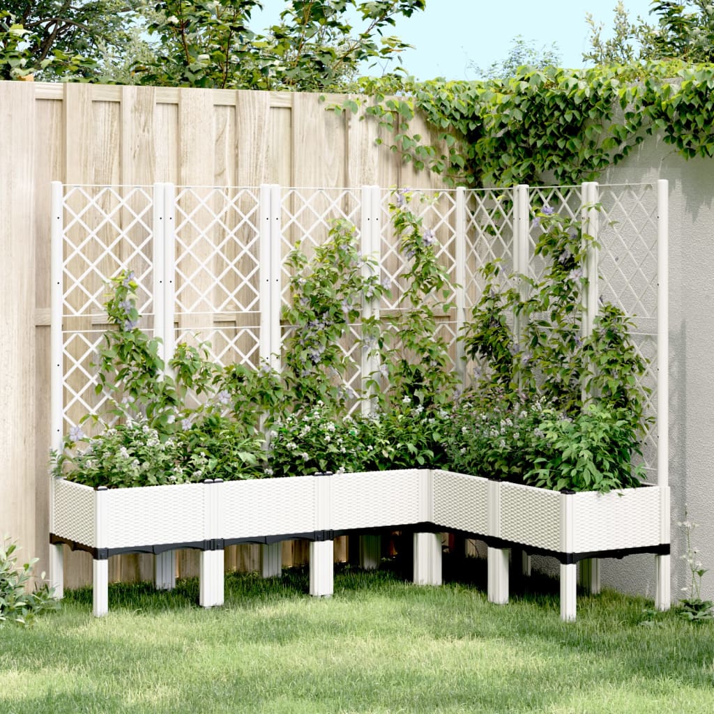 Fioriera da Giardino con Graticcio Bianco 160x120x142 cm in PP - homemem39