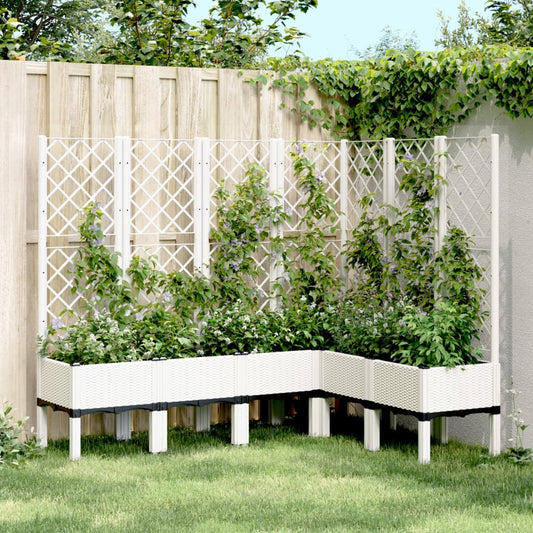 Fioriera da Giardino con Graticcio Bianco 160x120x142 cm in PP - homemem39