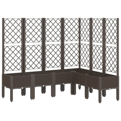 Fioriera Giardino con Graticcio Marrone 160x120x142 cm in PP