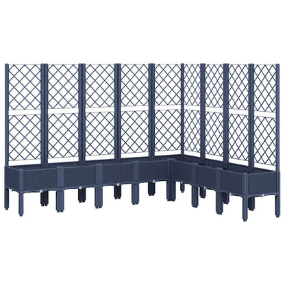 Fioriera Giardino con Traliccio Grigio Blu 200x160x142 cm PP