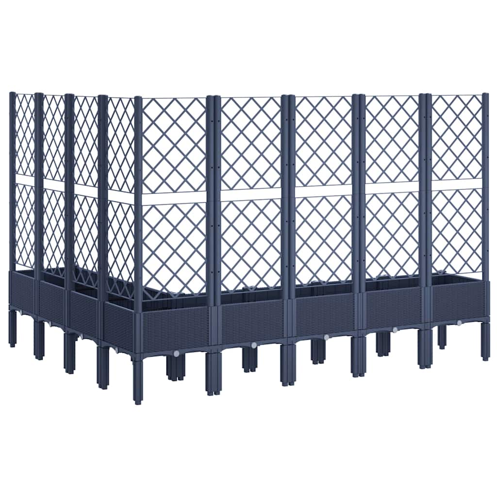 Fioriera Giardino con Traliccio Grigio Blu 200x160x142 cm PP