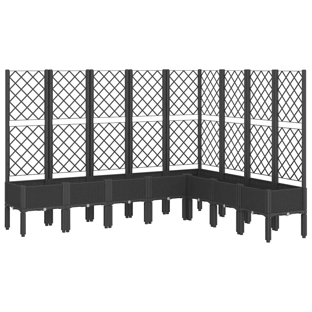 Fioriera da Giardino con Traliccio Nera 200x160x142 cm in PP | homemem39