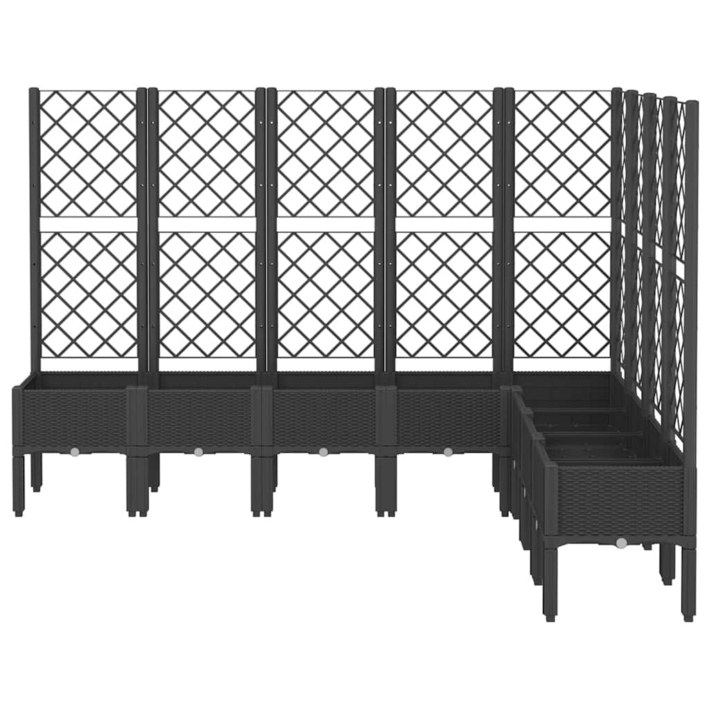 Fioriera da Giardino con Traliccio Nera 200x160x142 cm in PP | homemem39